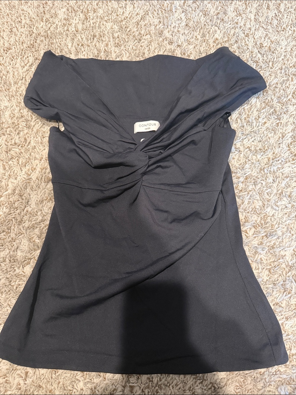 Aritzia Contour One-Shoulder Twist-Front top in Black